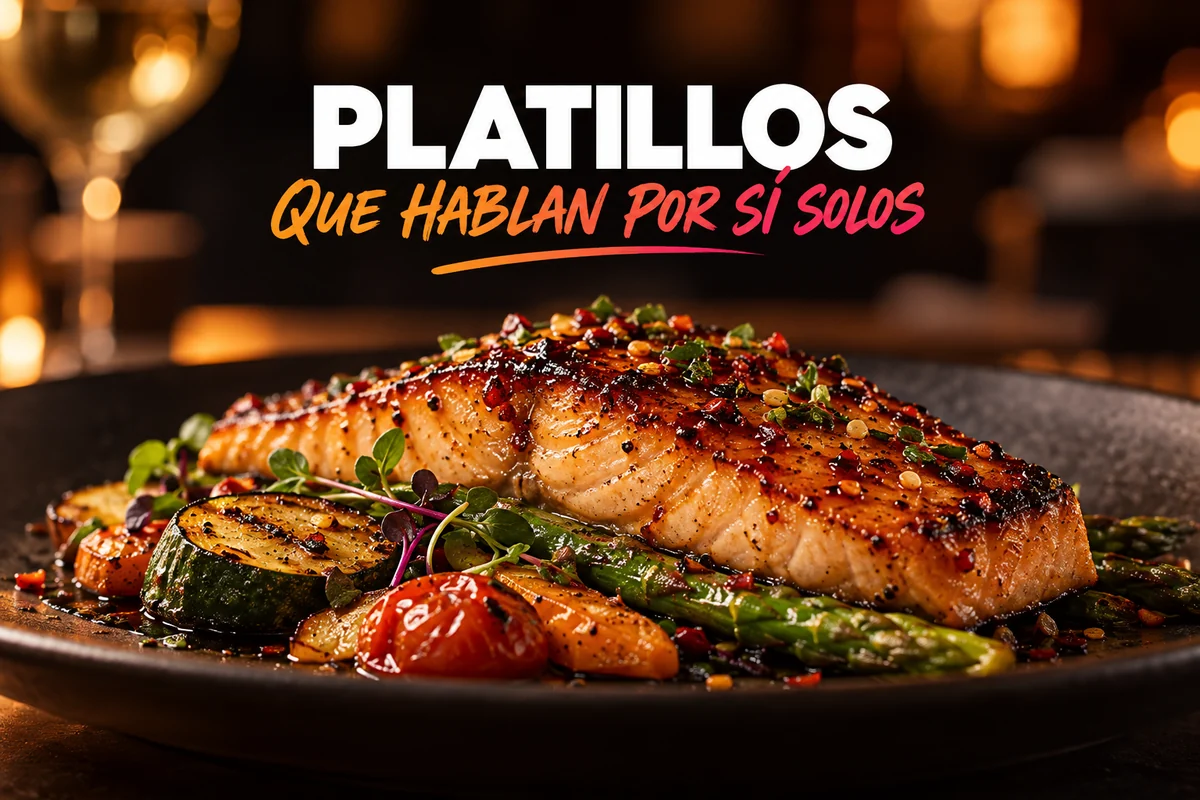 Muestra conceptual de anuncio: salmón asado