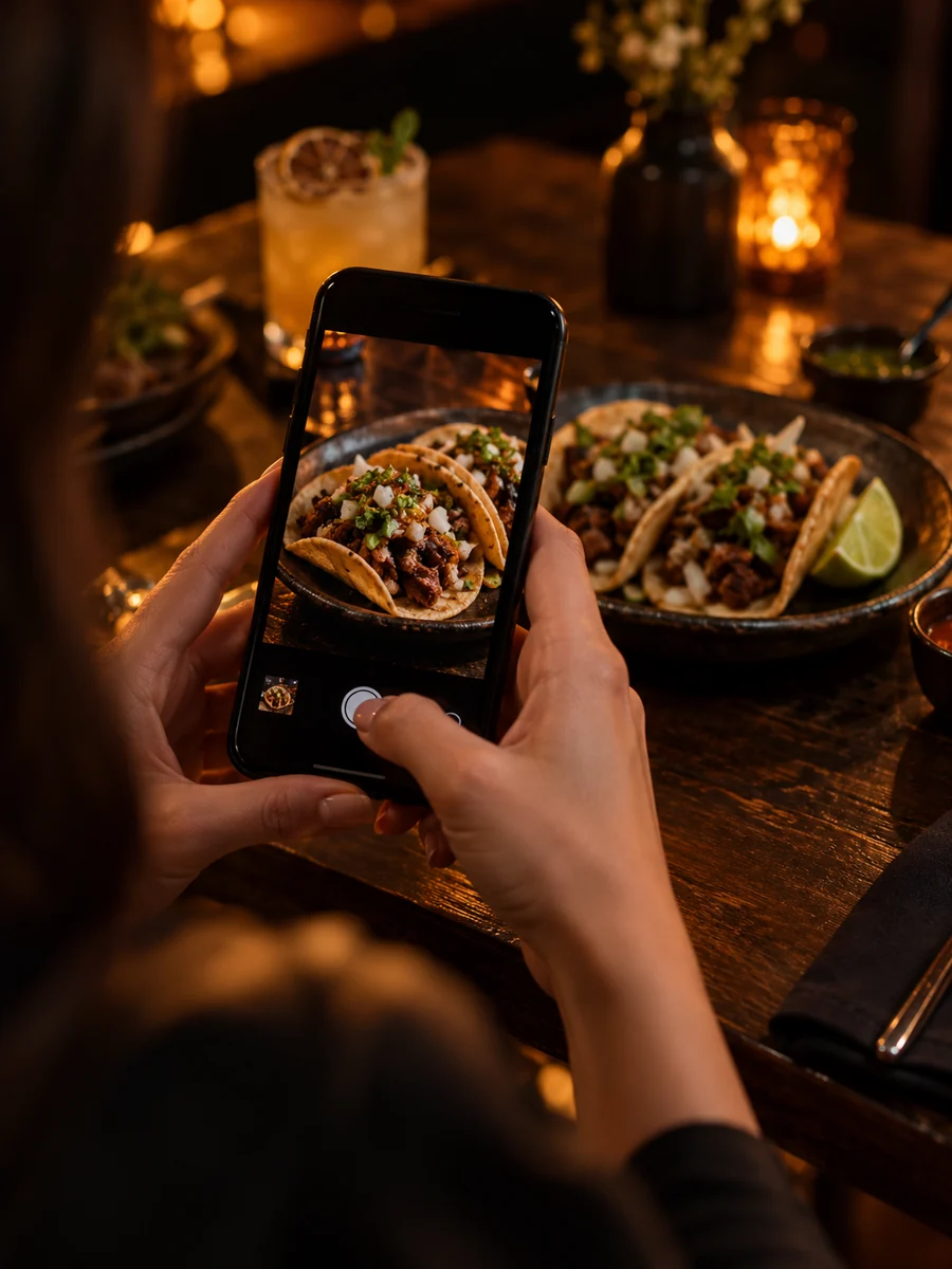 Creación de contenido gastronómico con un celular