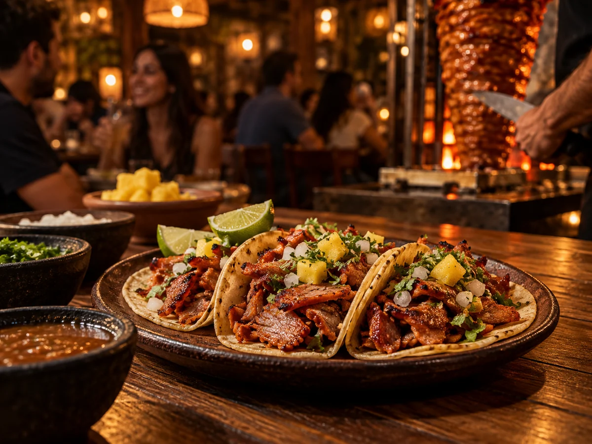 Tacos en un restaurante latino; fotografía conceptual de ambiente